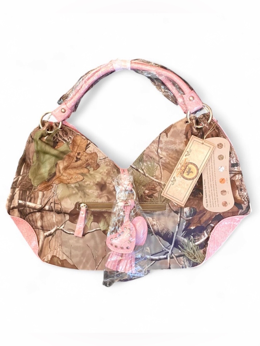 NWT Western Diva Realtree APG Pink Camo Shoulder Bag Purse Croc Accent Y2K